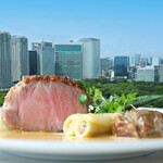 レストラン Chef's Theatre - ランチコース 6900円 の豚肉 / シードル / パスタ