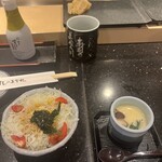 梅丘寿司の美登利総本店 - サラダと茶碗蒸し