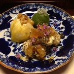 比良山荘 - 鰻焼霜・無花果胡桃味噌・青梅蜜煮