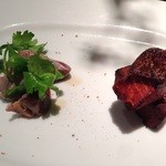 くろさわ東京菜 - 砂肝、秋鮭の燻製