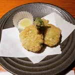 旬彩創和 ぜんてい - ⑤枝豆の海老真丈揚げ