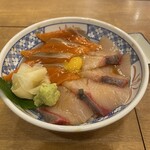 磯丸水産 - ⭐️サーモンとブリの漬け丼¥978
            　※ご飯やネタの大盛りは有料だと思います。
            　※キャッシュレス決済可