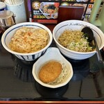 山田うどん食堂 - R5.9  かき揚げ丼セット・冷やしたぬきそば・クーポン野菜コロッケ