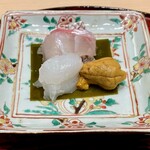 末冨 - お造り 鯛 烏賊 雲丹