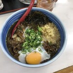 Shirakawa Soba - かけうどん、生玉子、牛肉