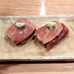 おすし 花富 - 中トロウニ巻き