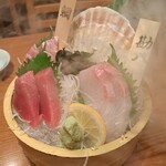 Maguro Kaisen Izakaya Sakanaya Doujou - 刺身3点盛り 990円+税