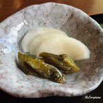 喜六そば - 大根と胡瓜の漬物