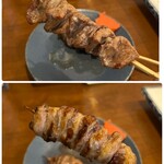 串焼き くにヰ - ◯こころ¥220…ポーションは普通ですが、ギュウギュウな串打ち。プリプリ食感で美味しい♪(๑˃̵ᴗ˂̵)

◯つなぎ¥220…希少部位のハツモト(心のこりとも言います）濃厚な脂身がジューシーで美味♡
