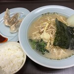 ラーメンショップ椿 - 塩ネギラーメン餃子セット920円