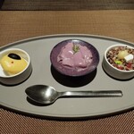 ペルー料理 bepocah - 冷前菜３種（PAPA A LA HUANCAINA/PULPO AL OLIVO/SOLTERITO DE QUINUA