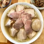 湯の台食堂 - 肉そば 塩 大 味玉 メンマトッピング