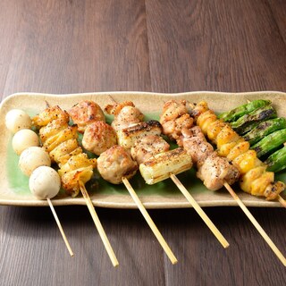 Yakitori grilled by a skilled baker!