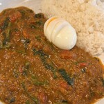 カレーハウス チリチリ - 中辛ミックスカレー　トッピングゆで卵