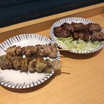 大衆スタンド 神田屋 魁 - かわ せせり　レバテキ＆ごまネギ塩×2