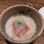 竹波 - 鯛の昆布締めとトロロの酢の物