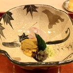 霞町 やまがみ - 雲丹と鯛のお造り