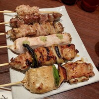 伊勢廣 京橋本店 - 「焼き鳥定食(6本)」@2700   ご飯、スープ、お新香付き