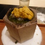 日本料理 晴山 - 黒鮑の肝と紫雲丹