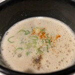 らぅめん考房 ありがた屋 - 「濃厚豚白湯つけ麺（1,000円）」、「麺大盛(150円)」、「半熟味玉子（150円）」、「ローストポーク２枚（350円）」