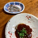 安兵衛 - 大根に肉味噌とめざしが付き出し