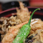 Tempura Tensugi - "サマーズ炸魚蓋飯（てんどん）"、小辣椒（しゝたうがらし）