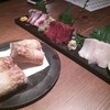 Kumamoto Izakaya Shinshigai - 馬刺し3点盛りとちくわサラダ天