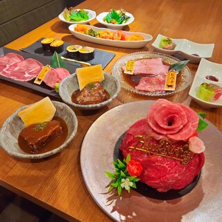 《ランチ限定》お誕生日・お祝い肉ケーキセット3300円