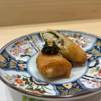 京都 鮨 もと樹 - 毛蟹の春巻