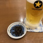 Kicchin Kasuga - 中ビールはサッポロ、おつまみは佃煮