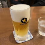 Kicchin Kasuga - 生ビール(中)  500円税込　泡が多め…