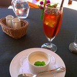フレンチレストラン Ｎａｔｕｒｅ - コースデザートの紅茶プリン