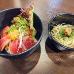 焼肉くろちゃん - ローストビーフ丼＆梅しそ冷麺ハーフ