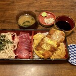 一乃庵 - いろどり(かつ丼、マグロ寿司、冷蕎麦)