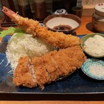 名代とんかつ かつくら - 大海老かつと金華豚かつ ヒレ 3600円