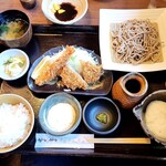 かつアンドかつ - 海老　ヒレカツと石臼挽き蕎麦ランチ(山芋とろろ)