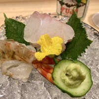 新ばし 星野 - キジハタと車海老の洗い