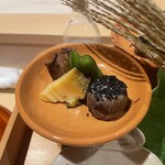 銀座 しのはら - 衣かつぎ　枝豆紹興酒漬け　鮑　蛸