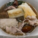 銀座 しのはら - 焼きねぎ　きのこもたっぷり