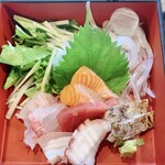 Negiya Heikichi - 刺身盛り（サーモン、鯛、鮪、鰹たたき）