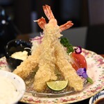 とん唐てん - エビフライ定食