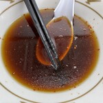 ラーメン もっけだの - 『つけ中華(あっさり)+味玉』のスープ