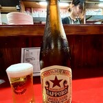中華料理 熱海飯店 - 赤星中ビン　
                                ビンビールは633mlの大瓶があれば完璧