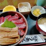Uo ta - 二色丼(まぐろ、煮穴子) 1200円