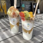 two tone yogurt - 料理写真:いちじくたっぷりパフェ＆フルーツミックスパフェ