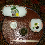 Shigeno Ya - 秋刀魚卯の花和え、銀杏豆腐
