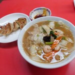 中華飯店 太華 - 五目ラーメン＆餃子（1050円）2023年9月