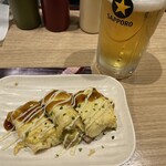 大阪お好み焼き 清十郎 - ミニとんぺい焼きセット&ビール