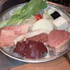 Sutekihausujamu - お肉は左から、牛サーロイン、アグー豚、ダチョウ、牛ヒレ