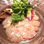 横浜馬車道 旬の肉料理イタリアン オステリア・アウストロ - 2013.9. 『千倉漁港直送 キントキダイのカルパッチョ』